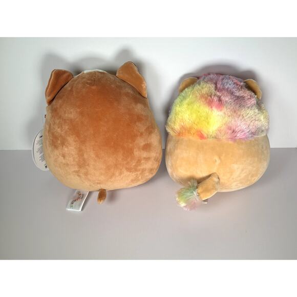Squishmallows Regina 8" Valentine Corgi NWT & Leonard 7" Rainbow Mane Set - Picture 3 of 6